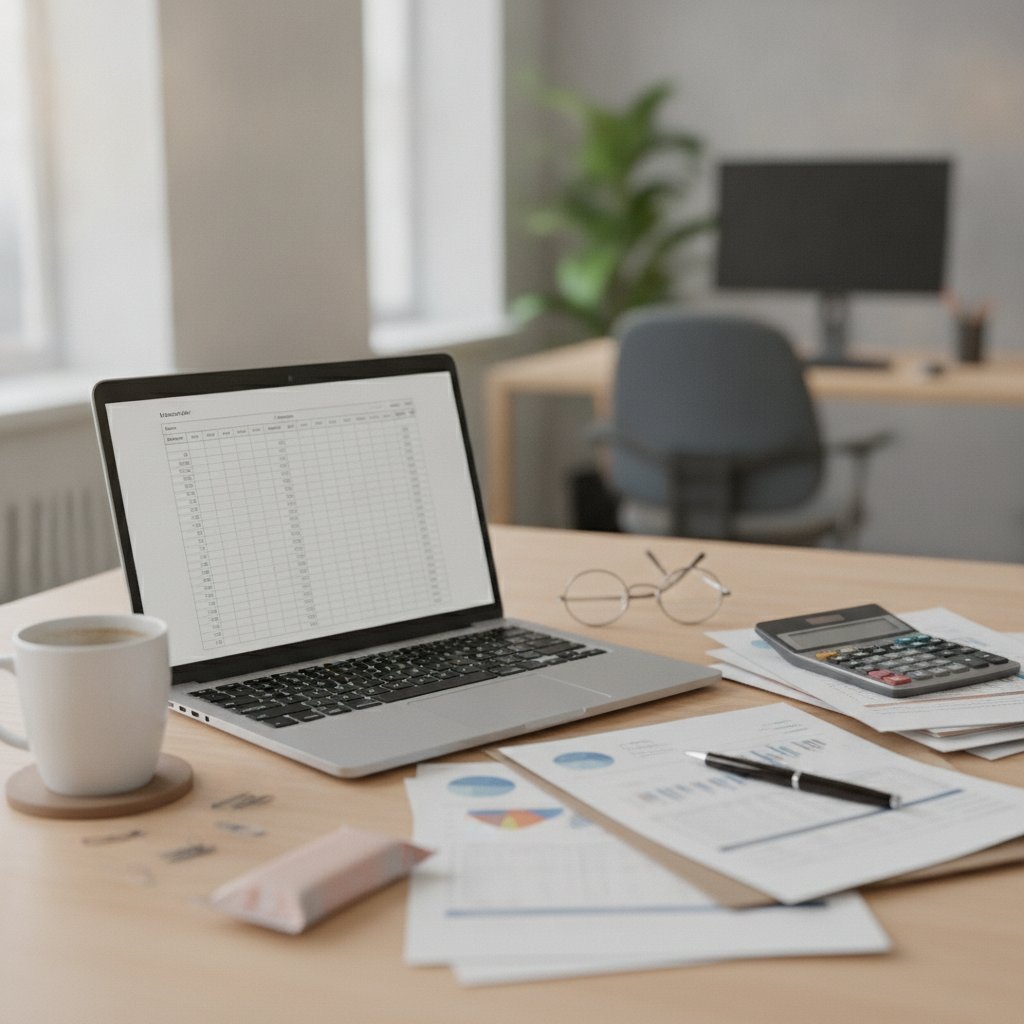 Escritorio contable digital y ordenado — ARZA Contadores